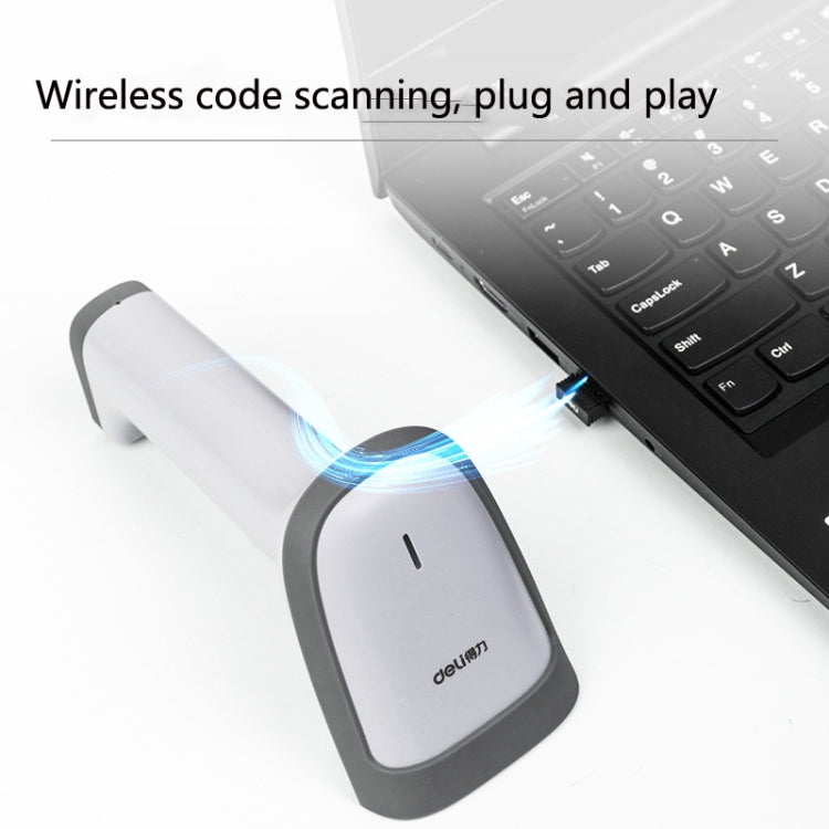 Deli 14881S Handheld Scanner Supermarket Express Single Wireless Scanner(White) - free shipping - PMC Jewellery - Order now!