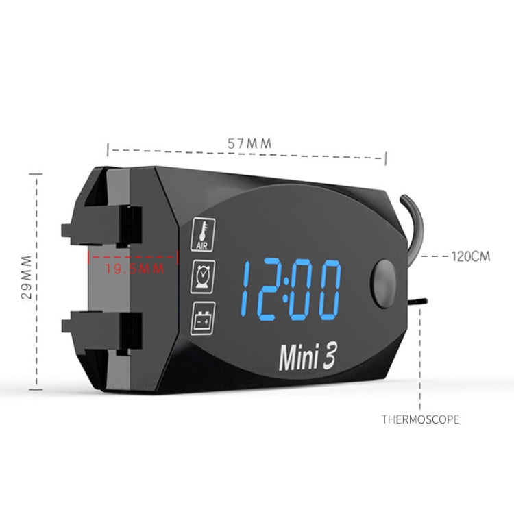 Voltage Clock And Temperature 3 In 1 LED Electronic Meter Large-Screen Digital Display Waterproof And Dustproof Voltmeter(Red Light) - Electrical Instruments by PMC TechLife | Online Shopping South Africa | PMC TechLife | Buy Now Pay Later Mobicred