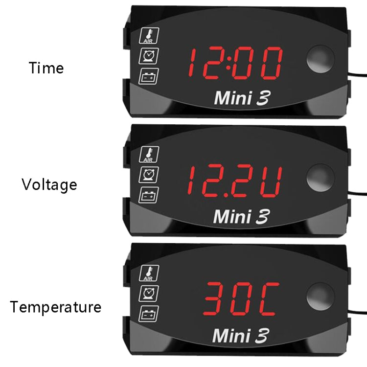 Voltage Clock And Temperature 3 In 1 LED Electronic Meter Large-Screen Digital Display Waterproof And Dustproof Voltmeter(Green Light) - free shipping - PMC TechLife - Order now!