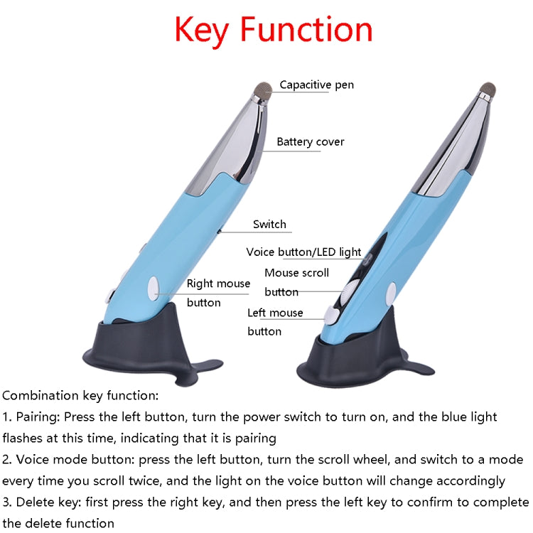 PR-06S Voice Control AI Wis Mouse Handwriting Wireless Mouse(Blue) - free shipping - PMC Jewellery - Order now!