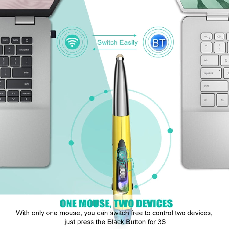 PR-A19 2.4GHz Wireless Charging Bluetooth Mouse Pen Type Shining Quiet Mouse(Purple) - Wireless Mice by PMC Jewellery | Online Shopping South Africa | PMC Jewellery | Buy Now Pay Later Mobicred