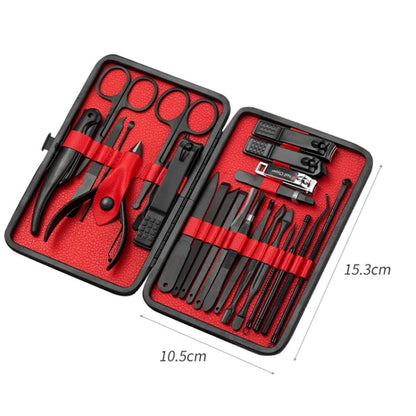 25 PCS / Set Nail Clippers Home Pedicure And Nail Care Tools, Color Classification: Black Red - Nail Clipper by PMC Jewellery | Online Shopping South Africa | PMC Jewellery | Buy Now Pay Later Mobicred