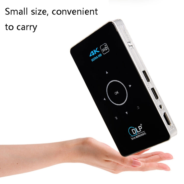 C6 1G+8G Android System Intelligent DLP HD Mini Projector Portable Home Mobile Phone Projector， US Plug (White) - Mini Projector by PMC Jewellery | Online Shopping South Africa | PMC Jewellery | Buy Now Pay Later Mobicred