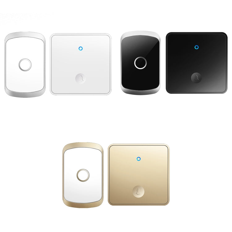 CACAZI FA50 1 For 1 Push-button Self-generating Wireless Doorbell, Plug:UK Plug(Gold) - Wireless Doorbell by CACAZI | Online Shopping South Africa | PMC Jewellery