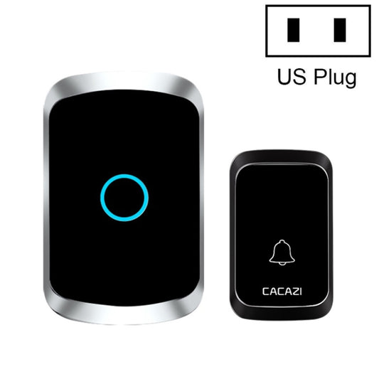 CACAZI A50 1 For 1 Wireless Music Doorbell without Battery, Plug:US Plug(Black) - Wireless Doorbell by CACAZI | Online Shopping South Africa | PMC Jewellery | Buy Now Pay Later Mobicred