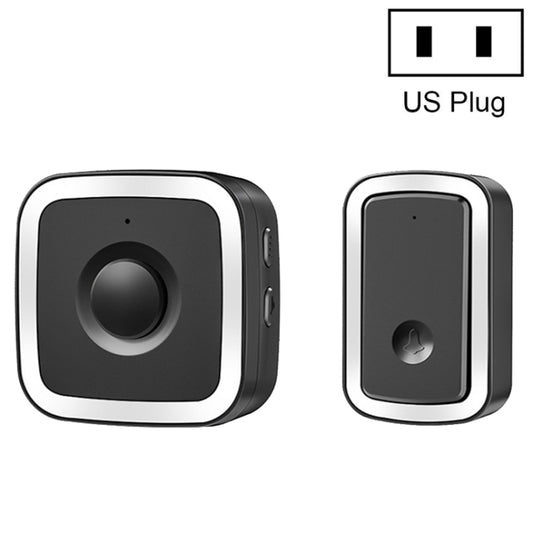 CACAZI A58 1 For 1 Smart Wireless Doorbell without Battery, Plug:US Plug(Black Silver) - Wireless Doorbell by CACAZI | Online Shopping South Africa | PMC Jewellery