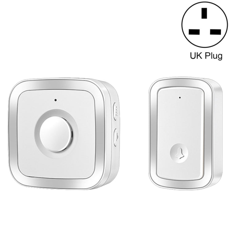 CACAZI A58 1 For 1 Smart Wireless Doorbell without Battery, Plug:UK Plug(Silver) - Wireless Doorbell by CACAZI | Online Shopping South Africa | PMC Jewellery