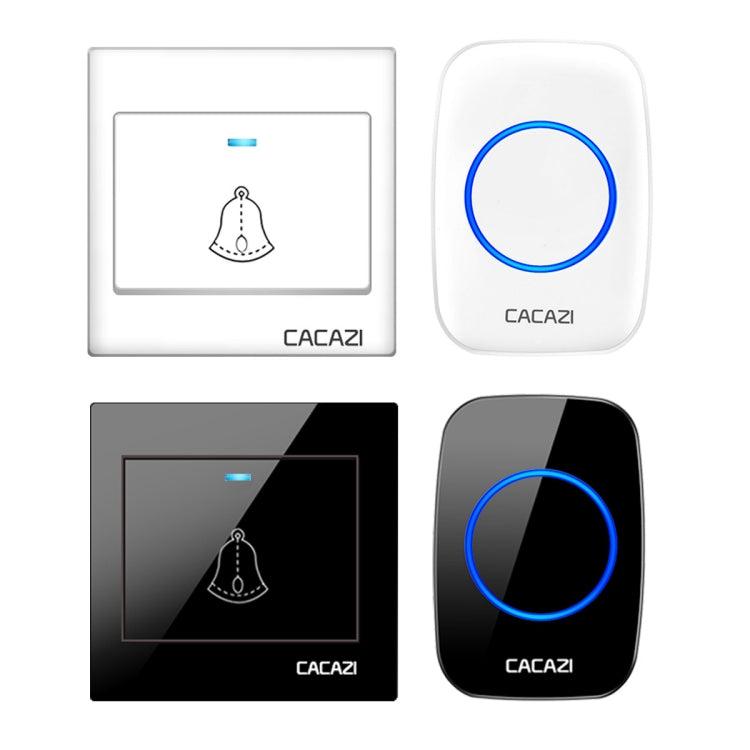 CACAZI H10 1 For 1 Wireless Smart Doorbell without Battery, Plug:UK Plug(Black) - Wireless Doorbell by CACAZI | Online Shopping South Africa | PMC TechLife | Buy Now Pay Later Mobicred