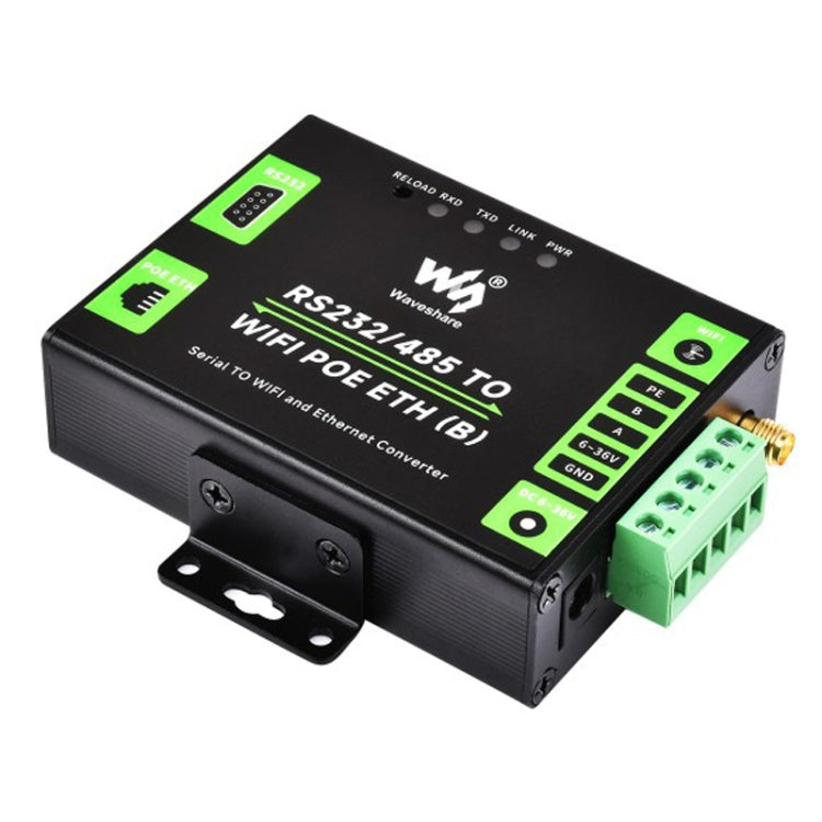Waveshare Industrial Grade Serial Server RS232/485 to WiFi / Ethernet RJ45 Network Port with POE Support - free shipping - PMC TechLife - Order now!