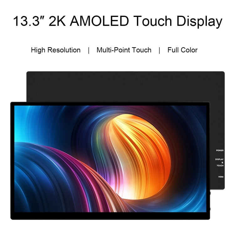 Waveshare 13.3 Inch 2K 2560×1440 HDMI/Type-C Display Interface AMOLED Touch Display(EU Plug) - free shipping - PMC Jewellery - Order now!