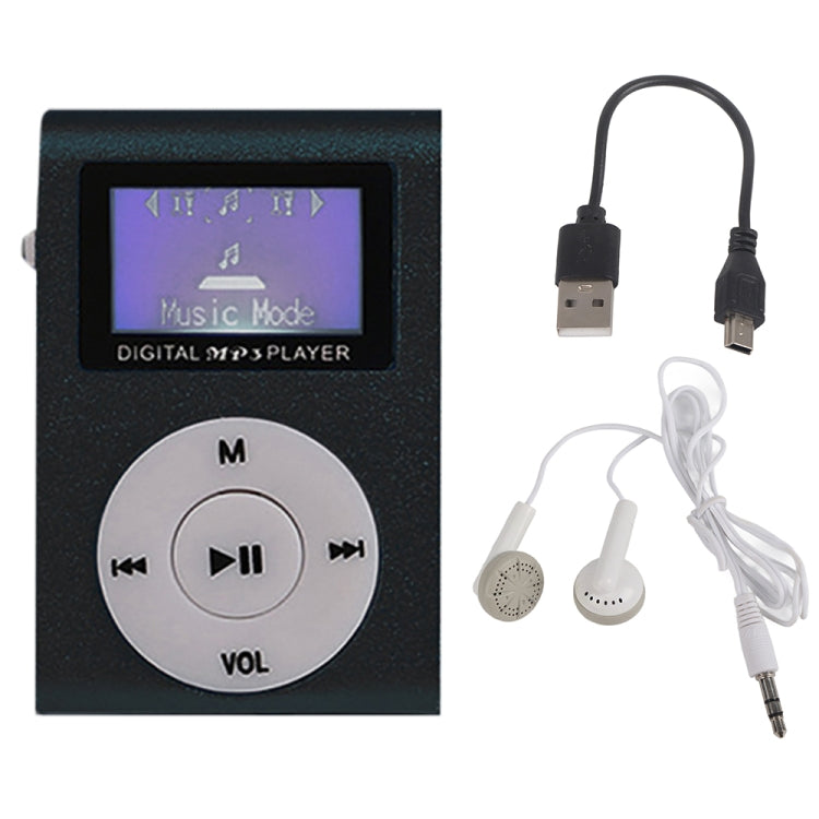 512M+Earphone+Cable Mini Lavalier Metal MP3 Music Player with Screen(Black) - MP3 Player by PMC Jewellery | Online Shopping South Africa | PMC Jewellery