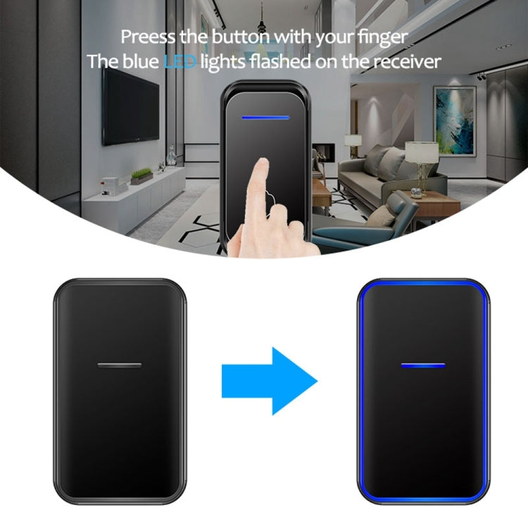 CACAZI Home Smart Digital Wireless Doorbell Remote Electronic Doorbell Elderly Pager, Style: EU Plug(Black) - Wireless Doorbell by CACAZI | Online Shopping South Africa | PMC Jewellery | Buy Now Pay Later Mobicred