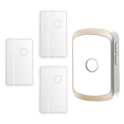 CACAZI M20 1 For 3 Split Type Door Opening Sensor Reminder Smart Wireless Doorbell Alarm, Style: US Plug(Gold) - Wireless Doorbell by CACAZI | Online Shopping South Africa | PMC Jewellery