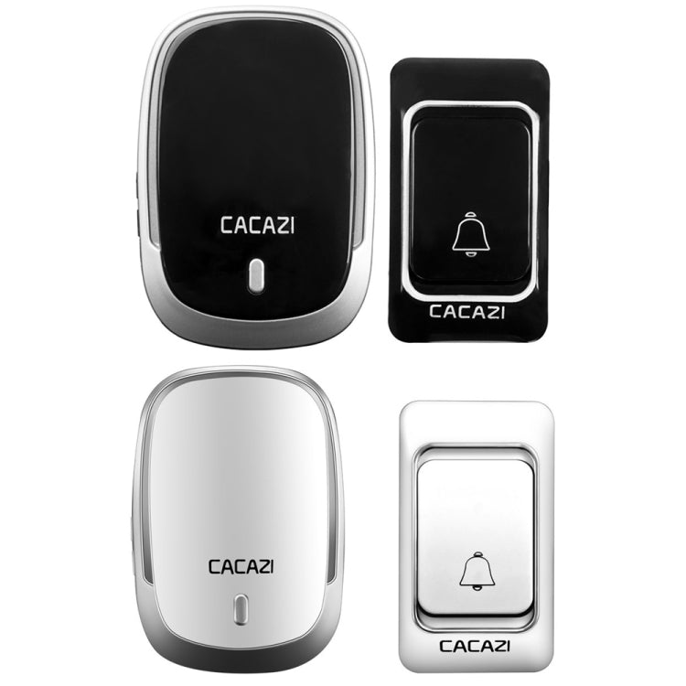 CACAZI Smart Waterproof Music Wireless Doorbell Multifunctional Pager, Style: EU Plug(Black) - Wireless Doorbell by CACAZI | Online Shopping South Africa | PMC Jewellery