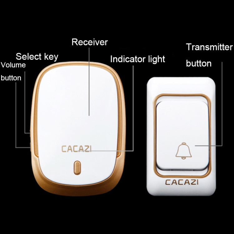 CACAZI Smart Waterproof Music Wireless Doorbell Multifunctional Pager, Style: UK Plug(Black) - Wireless Doorbell by CACAZI | Online Shopping South Africa | PMC Jewellery