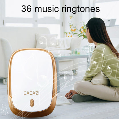 CACAZI Smart Waterproof Music Wireless Doorbell Multifunctional Pager, Style: UK Plug(Black) - Wireless Doorbell by CACAZI | Online Shopping South Africa | PMC Jewellery | Buy Now Pay Later Mobicred