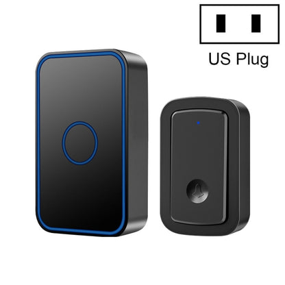 CACAZI A19 1 For 1 Wireless Music Doorbell without Battery, Plug:US Plug(Black) - Wireless Doorbell by CACAZI | Online Shopping South Africa | PMC Jewellery | Buy Now Pay Later Mobicred