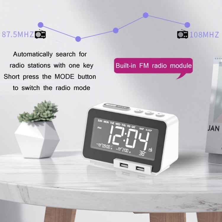 K5 Wireless Bluetooth Speaker Desktop Alarm Clock Radio, Specification: UK Plug(White) - Desktop Speaker by PMC Jewellery | Online Shopping South Africa | PMC Jewellery | Buy Now Pay Later Mobicred