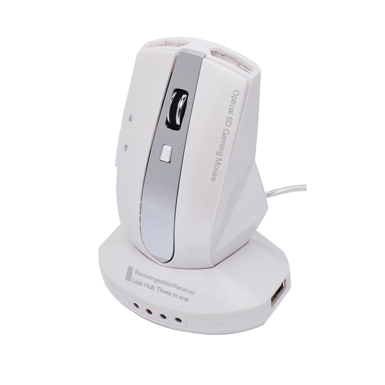 M-011G 2.4GHz 6 Keys Wireless Charging Mouse Office Game Mouse(Pearl White) - Wireless Mice by PMC Jewellery | Online Shopping South Africa | PMC Jewellery | Buy Now Pay Later Mobicred