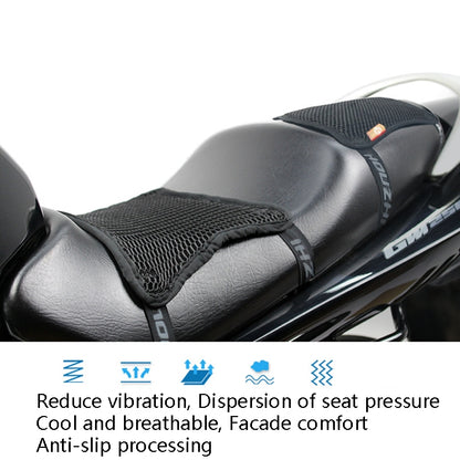 HOUZHI MTZT1010 Motorcycle Sun Insulation Cushion 3D Grid Breathable Sweating Cool Seat Cover, Style: Single Layer L - Seat Covers by PMC Jewellery | Online Shopping South Africa | PMC Jewellery | Buy Now Pay Later Mobicred