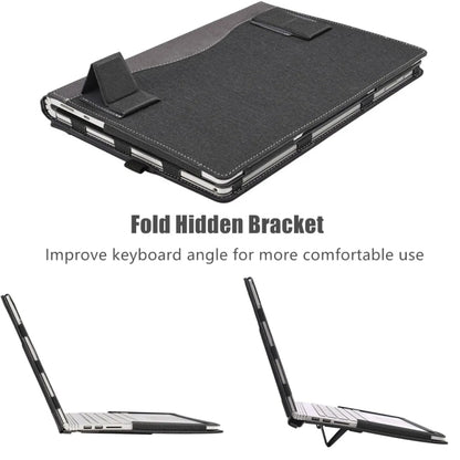 For Samsung Galaxy Book 2 Pro 360 13.3 Inch Leather Laptop Anti-Fall Protective Case With Stand(Black) - 13.3 inch by PMC Jewellery | Online Shopping South Africa | PMC Jewellery | Buy Now Pay Later Mobicred