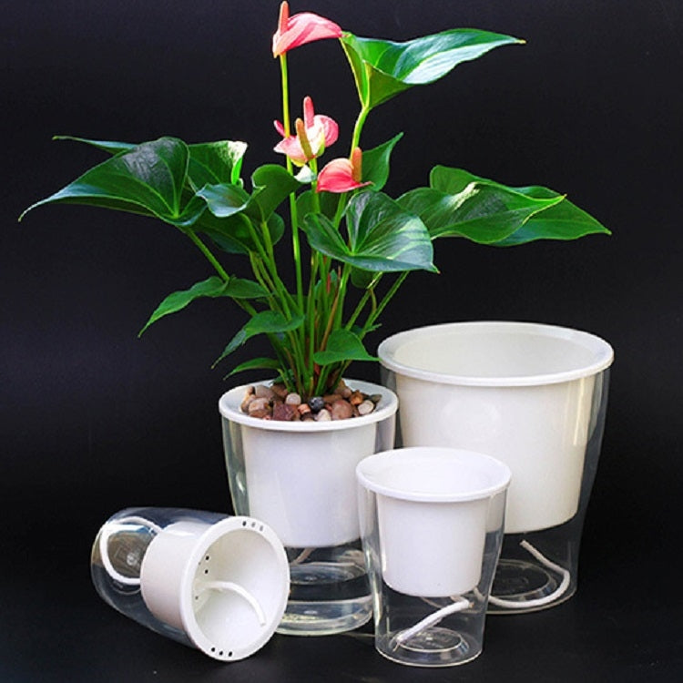 Fully Transparent Hydroponic Flower Pots Water Level Visible Non-Broken Glue Self-Absorbent Plastic Flower Pots, Size: W05 Caliber 13cm(Full Transparency) - free shipping - PMc TechLife - Order now!