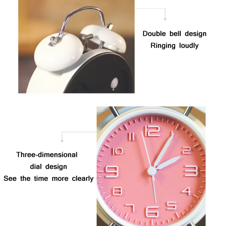 4 Inch Bedroom Bedside Stereo Digital Silent Alarm Clock With Light(White Shell Pink Surface) - Alarm Clocks by PMc TechLife | Online Shopping South Africa | PMc TechLife | Buy Now Pay Later Mobicred