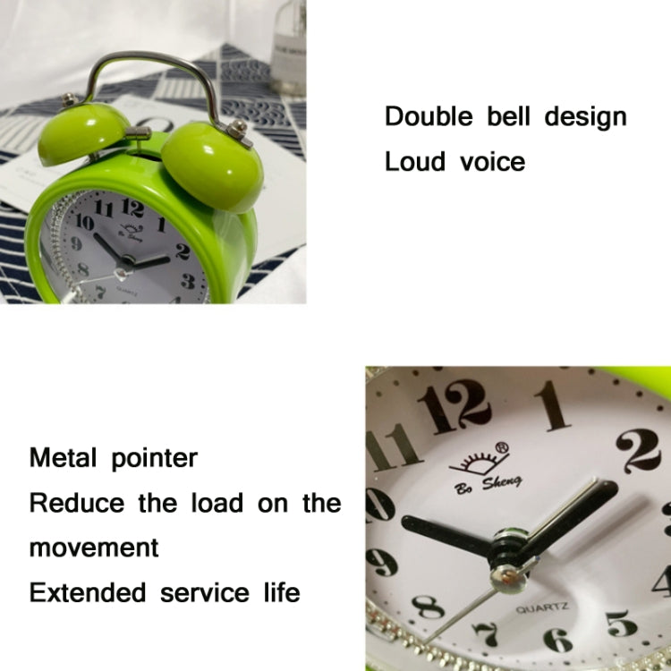 Children Cartoon Apple-Shaped Bedside Mute Desk Clock Metal Bell Digital Alarm Clock(Red) - free shipping - PMc TechLife - Order now!