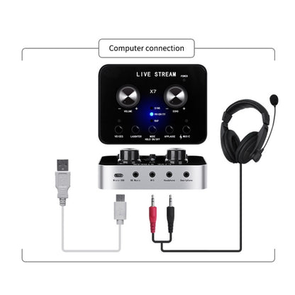 X7 Sound Card Voice Changer Mobile Phone And Computer Compatible With External Electronic Voice Call Microphone Live Sound Card(English Version) - Live Sound Effects Processors by PMC Jewellery | Online Shopping South Africa | PMC Jewellery