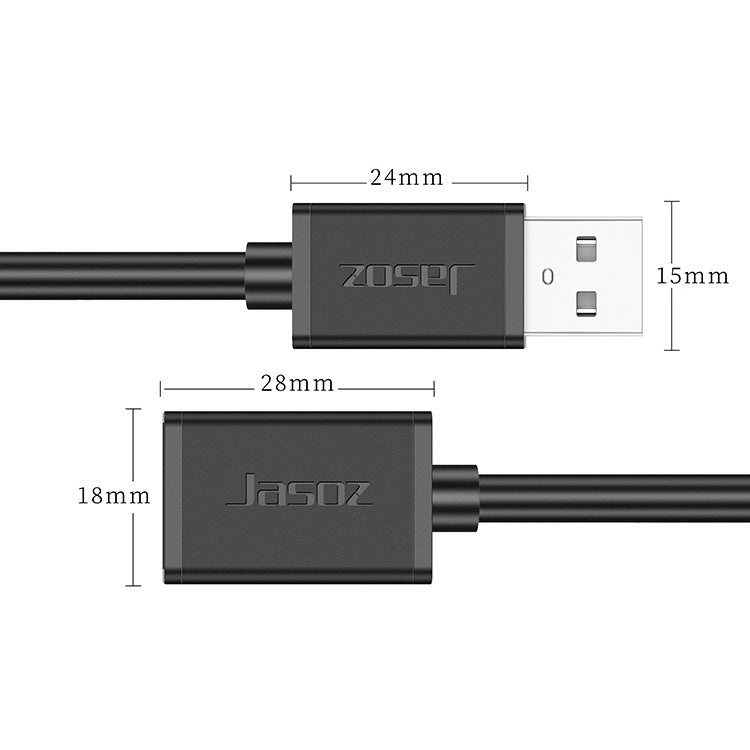 Jasoz USB Male to Female Oxygen-Free Copper Core Extension Data Cable, Colour: Black 8m - USB Cable by PMC TechLife | Online Shopping South Africa | PMC TechLife | Buy Now Pay Later Mobicred