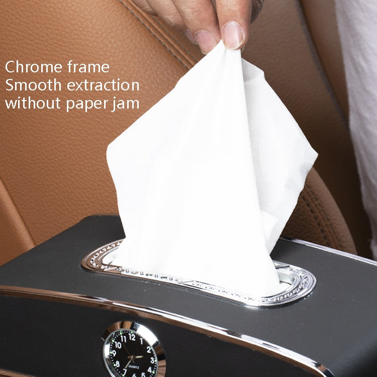 Car Clock Tissue Box Multi-Function Vehicle Instrument Table Paper Towel Box, Style: Clock+Parking Card (Gray) - Tissue Boxes by PMC TechLife | Online Shopping South Africa | PMC TechLife | Buy Now Pay Later Mobicred