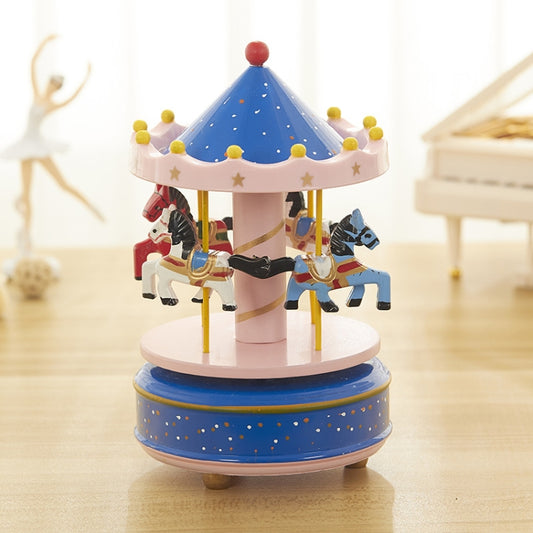 Sky City Carousel Clockwork Music Box Couples Birthday Gift(K0232  Dot Blue + Pink) - Music Box by PMC Jewellery | Online Shopping South Africa | PMC Jewellery | Buy Now Pay Later Mobicred