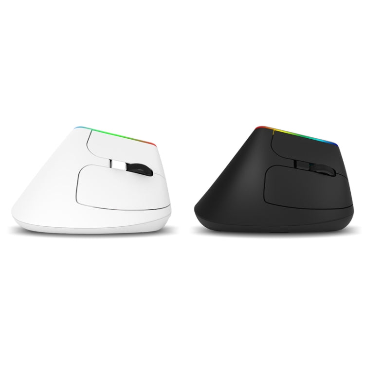 DELUX M618C 6 Keys 1600 DPI RGB Vertical Wireless Bluetooth Dual Mode Mouse(White) - Wireless Mice by DELUX | Online Shopping South Africa | PMC Jewellery | Buy Now Pay Later Mobicred