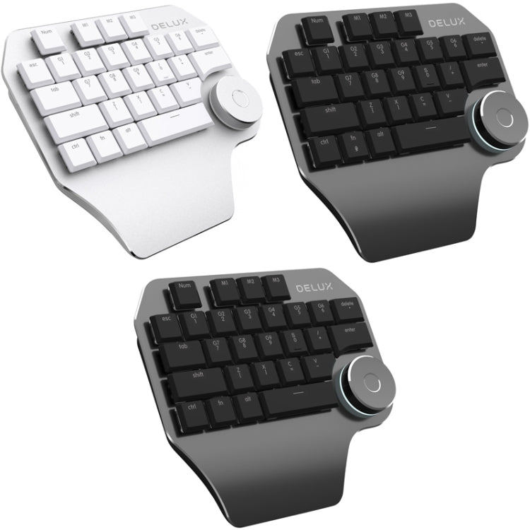 DELUX T11 29 Keys Single-Hand Keyboard Shortcut Key Speech Tool Flat Keyboard, Colour: Silver - free shipping - PMC Jewellery - Order now!