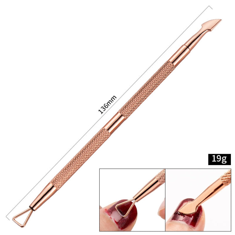 3 PCS Stainless Steel Rose Gold Double-Headed Steel Push Dead Skin Scissors Nail Set,Style: 06  Small Head - Nail Art Equipment by PMC Jewellery | Online Shopping South Africa | PMC Jewellery | Buy Now Pay Later Mobicred