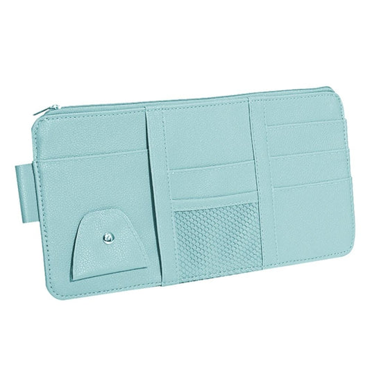 2 PCS Auto Sun Visor Card Clip Business Card Glasses Clip Zipper Car Mobile Phone Document Folder(Blue) - Stowing Tidying by PMC Jewellery | Online Shopping South Africa | PMC Jewellery | Buy Now Pay Later Mobicred