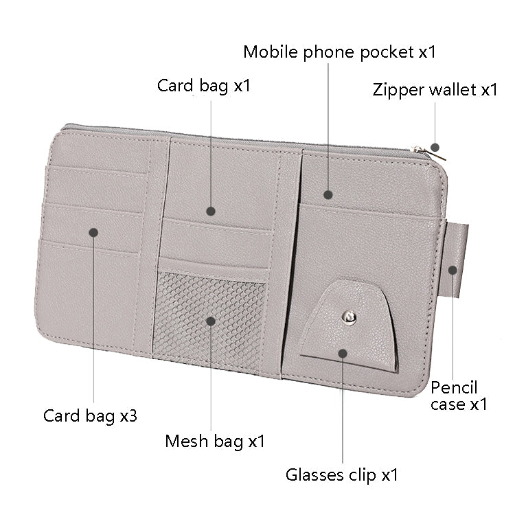 2 PCS Auto Sun Visor Card Clip Business Card Glasses Clip Zipper Car Mobile Phone Document Folder(Blue) - Stowing Tidying by PMC TechLife | Online Shopping South Africa | PMC TechLife | Buy Now Pay Later Mobicred