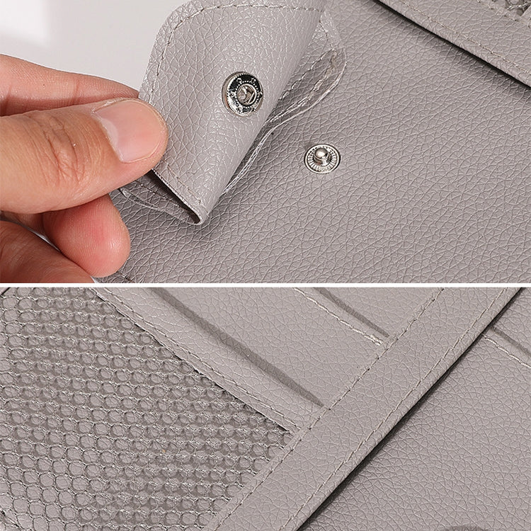 2 PCS Auto Sun Visor Card Clip Business Card Glasses Clip Zipper Car Mobile Phone Document Folder(Gray) - Stowing Tidying by PMC TechLife | Online Shopping South Africa | PMC TechLife | Buy Now Pay Later Mobicred