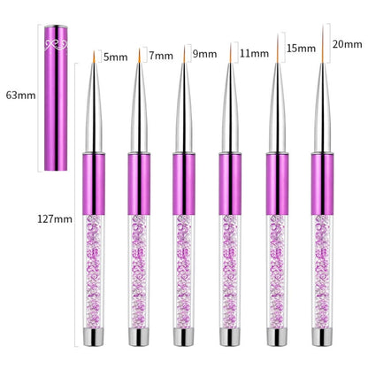 Nail Art Drawing Pen Purple Drill Rod Color Painting Flower Stripe Nail Brush With Pen Cover, Specification: 7mm - Nail Art Equipment by PMC Jewellery | Online Shopping South Africa | PMC Jewellery | Buy Now Pay Later Mobicred