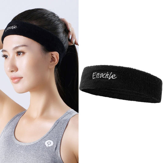 Enochle Sports Sweat-Absorbent Headband Combed Cotton Knitted Sweatband(Black) - Sweatband by PMC Jewellery | Online Shopping South Africa | PMC Jewellery | Buy Now Pay Later Mobicred