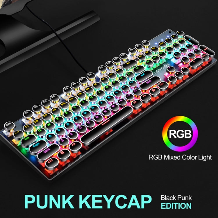 104 Keys Green Shaft RGB Luminous Keyboard Computer Game USB Wired Metal Mechanical Keyboard, Cabel Length:1.5m, Style: Ordinary Version (Black) - Wired Keyboard by PMC Jewellery | Online Shopping South Africa | PMC Jewellery | Buy Now Pay Later Mobicred