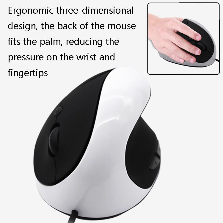 JSY-05 6 Keys Wired Vertical Mouse Ergonomics Brace Optical Mouse(White) - Wired Mice by PMC TechLife | Online Shopping South Africa | PMC TechLife | Buy Now Pay Later Mobicred