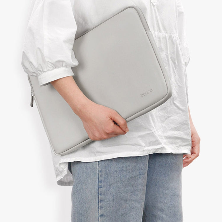 Baona BN-Q001 PU Leather Laptop Bag, Colour: Gray + Power Bag, Size: 15/15.6 inch - 15 inch by Baona | Online Shopping South Africa | PMC Jewellery | Buy Now Pay Later Mobicred