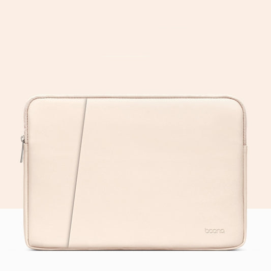 Baona BN-Q004 PU Leather Laptop Bag, Colour: Double-layer Apricot, Size: 15/15.6 inch - 15 inch by Baona | Online Shopping South Africa | PMC Jewellery | Buy Now Pay Later Mobicred