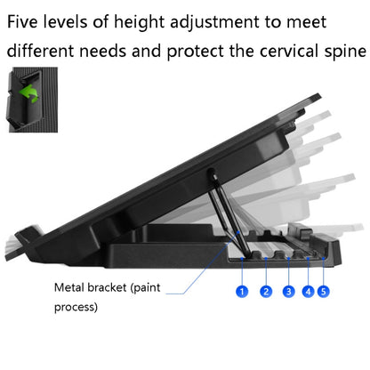 ICE COOREL N106 Laptop Base Adjustment Radiator Dual-Fan Notebook Cooling Bracket, Colour: Luxury Version (Sea Blue) - Cooling Pads by ICE COOREL | Online Shopping South Africa | PMC Jewellery | Buy Now Pay Later Mobicred