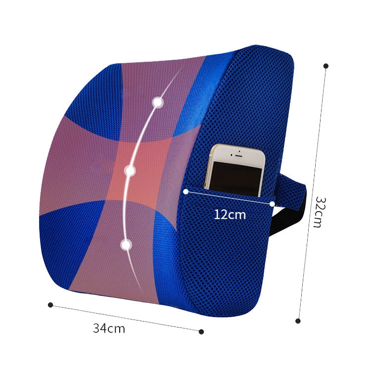 Office Waist Cushion Car Pillow With Pillow Core, Style: Memory Foam(Mesh Gray) - free shipping - PMC TechLife - Order now!