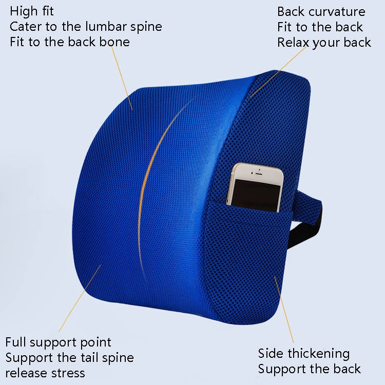 Office Waist Cushion Car Pillow With Pillow Core, Style: Memory Foam(Suede Gray) - free shipping - PMC TechLife - Order now!
