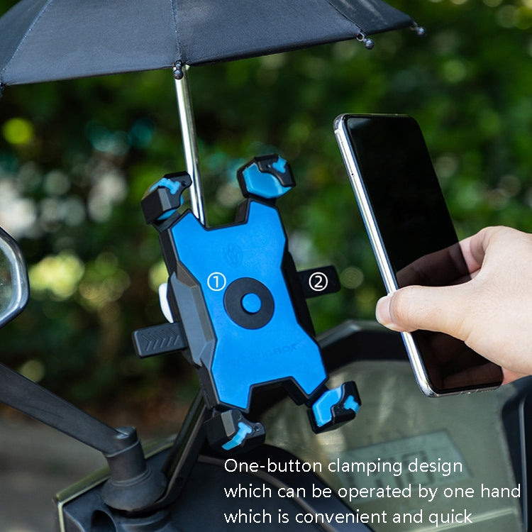 CYCLINGBOX Bicycle Mobile Phone Bracket With Parasol Rider Mobile Phone Frame, Style: Handlebar Installation (Red) - free shipping - PMC TechLife - Order now!