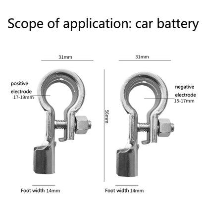 1 Pair T007 Brass Plating Tin Car Battery Pile Head Battery Terminal Connector Cable Junction Head - Booster Cable & Clip by PMC Jewellery | Online Shopping South Africa | PMC Jewellery | Buy Now Pay Later Mobicred