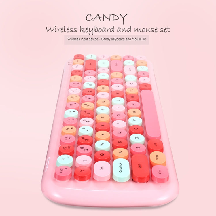 MOFii Candy Punk Keycap Mixed Color Wireless Keyboard and Mouse Set(Pink) - Wireless Keyboard by MOFii | Online Shopping South Africa | PMC Jewellery | Buy Now Pay Later Mobicred